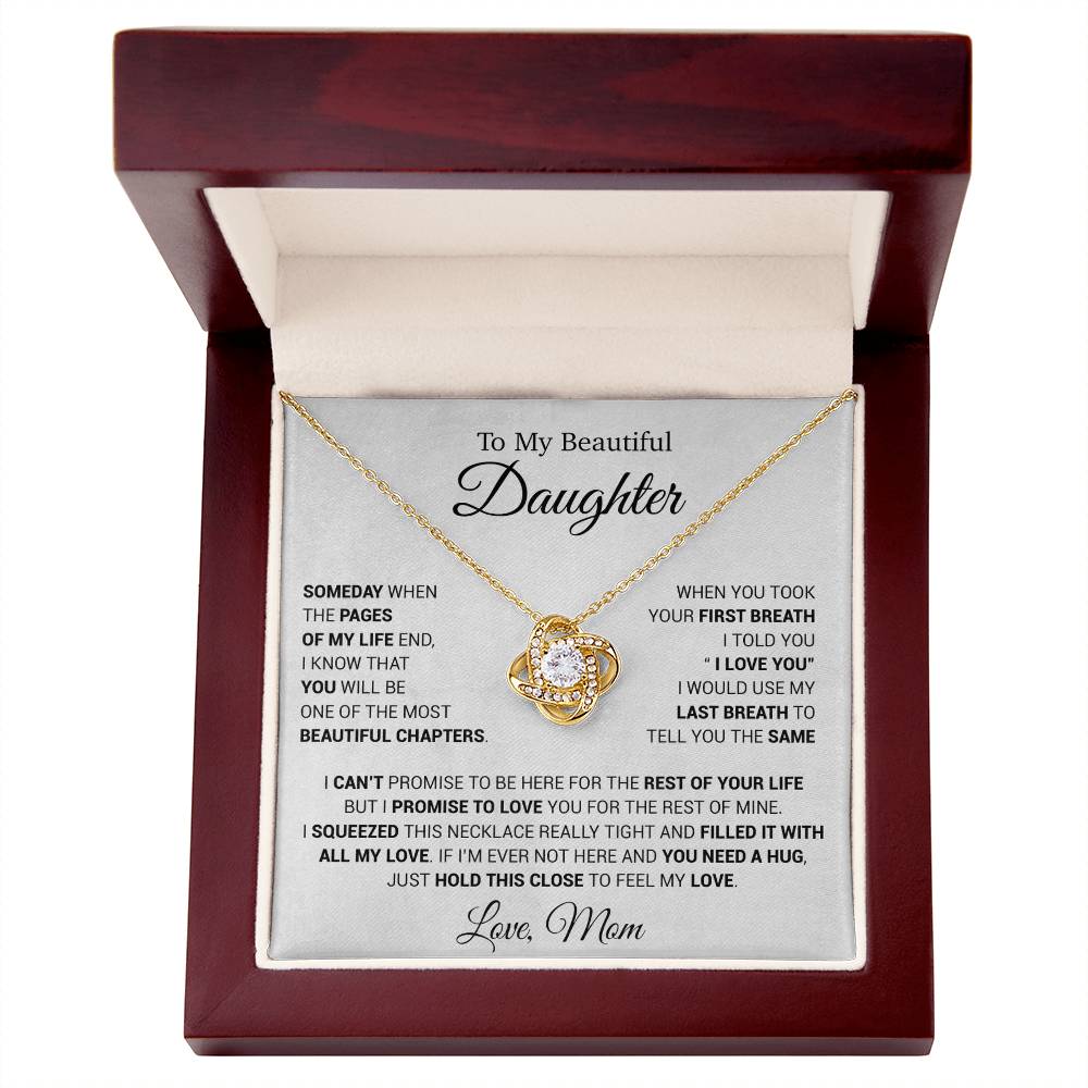 To My Daughter Necklace, Daughter Mother Necklace, Daughter Gift From Mom 13_5_White