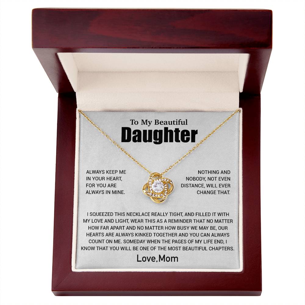 To My Daughter Necklace, Daughter Mother Necklace, Daughter Gift From Mom 2_6_White