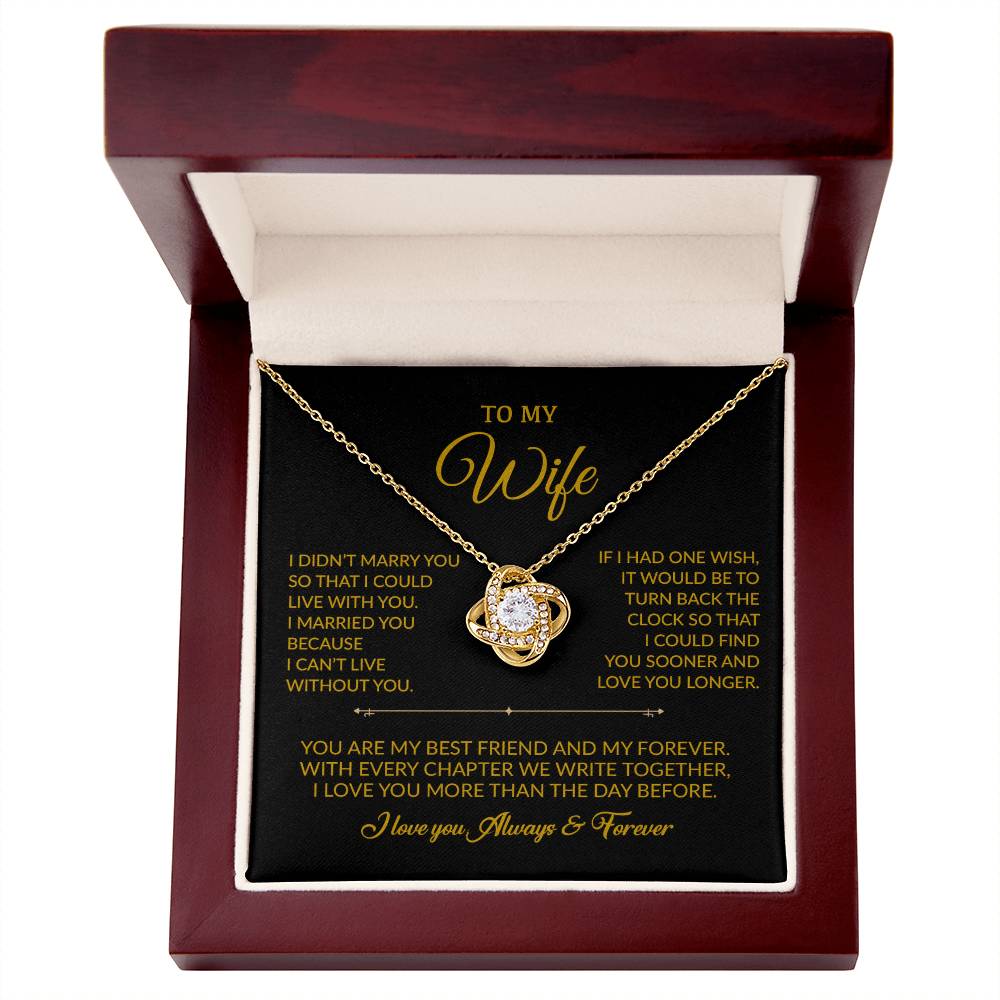 To My Wife Necklace, Gift For Wife, Anniversary Gift For Wife, Necklace For Wife 4_8_Gold
