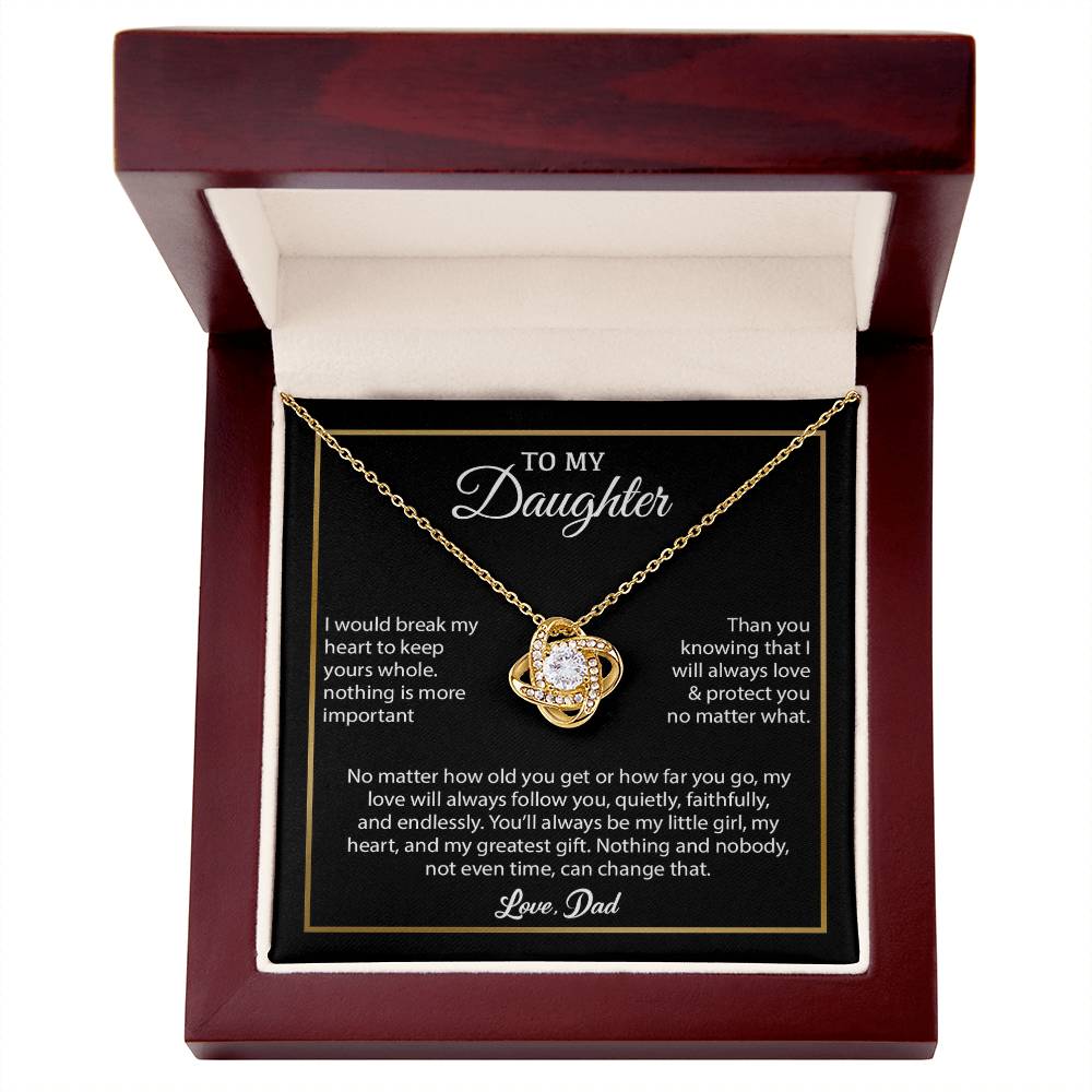 To My Daughter Necklace, Gift for Daughter from Dad, Father Daughter Necklace 4_6_Black