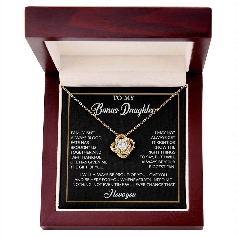 To My Bonus Daughter Necklace, Gift for Bonus Daughter, Step Daughter Birthday 18_4_Black