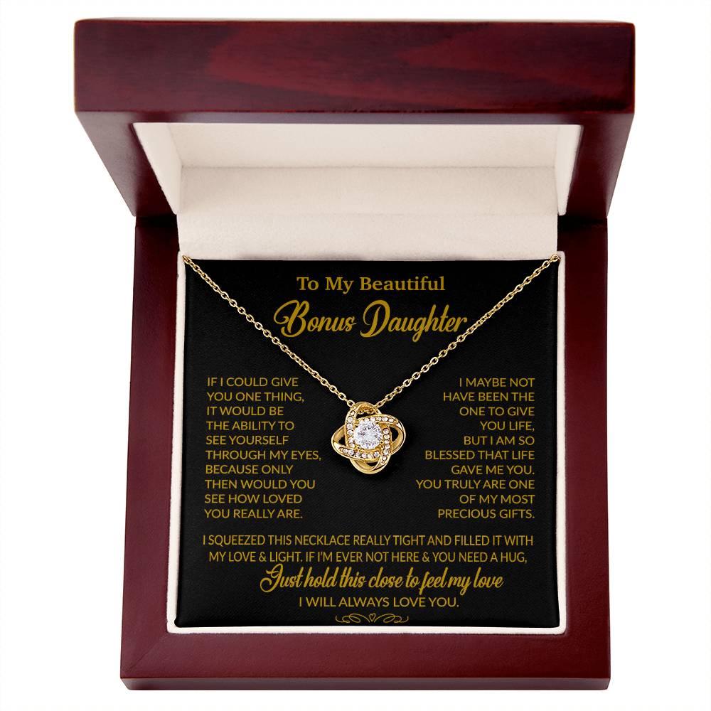 To My Bonus Daughter Necklace, Gift for Bonus Daughter, Step Daughter Birthday 1_10_Gold