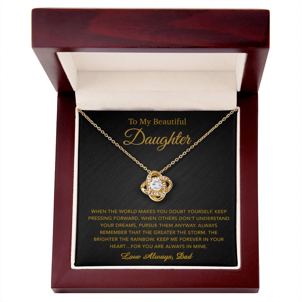 To My Daughter Necklace, Gift for Daughter from Dad, Father Daughter Necklace 20_5_Gold