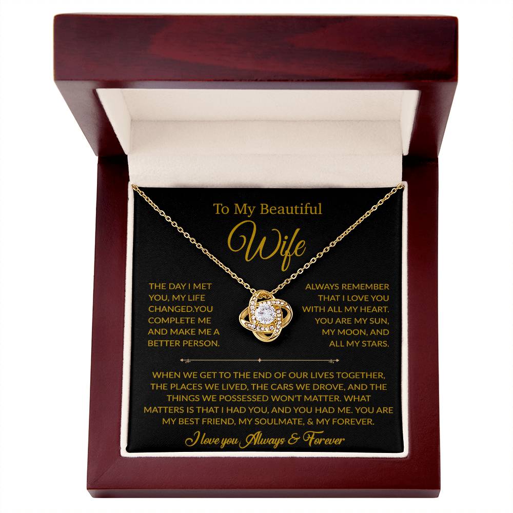 To My Wife Necklace, Gift For Wife, Anniversary Gift For Wife, Necklace For Wife 22_6_Gold