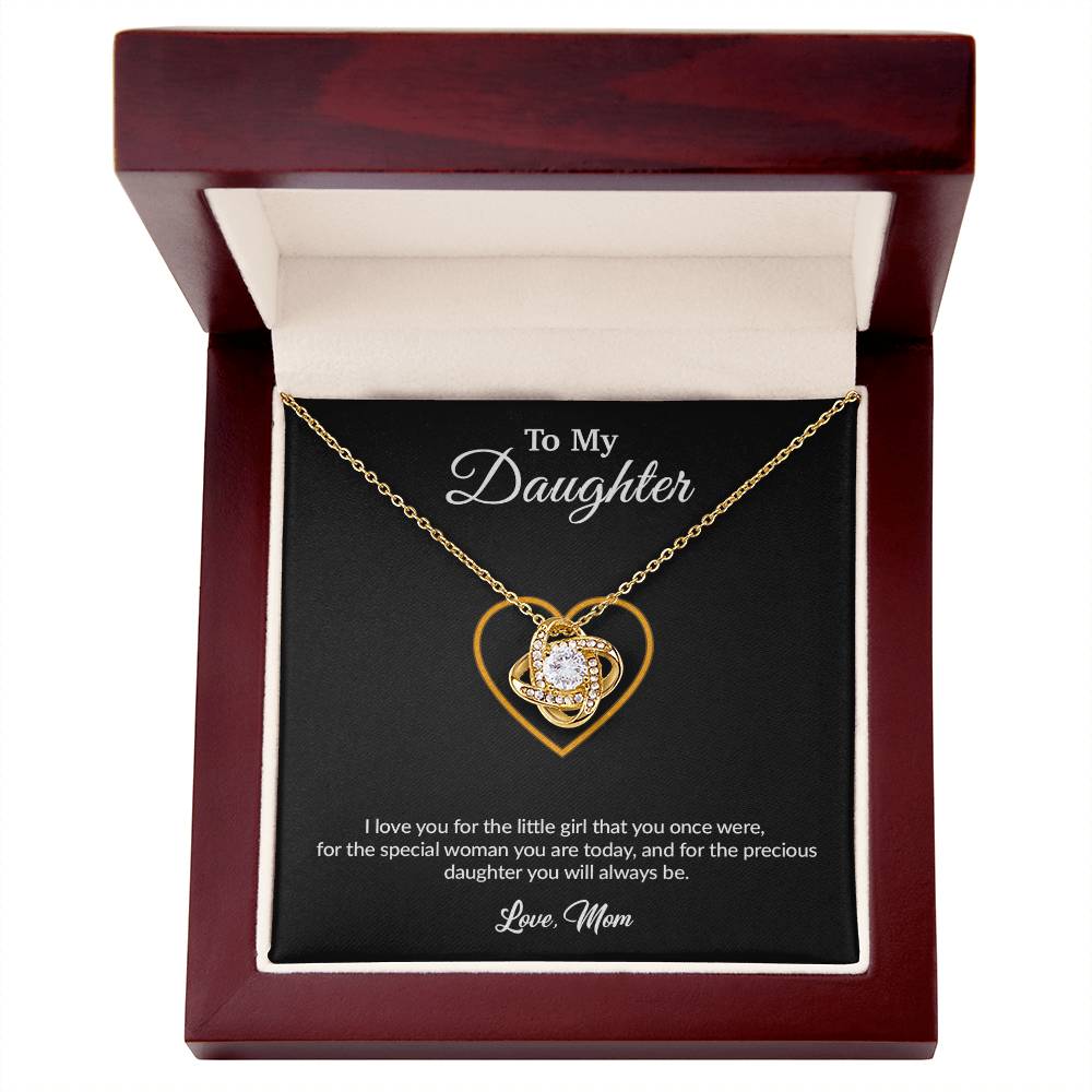 To My Daughter Necklace, Gift for Daughter from Mom, Mother Daughter Necklace 11_8_Black