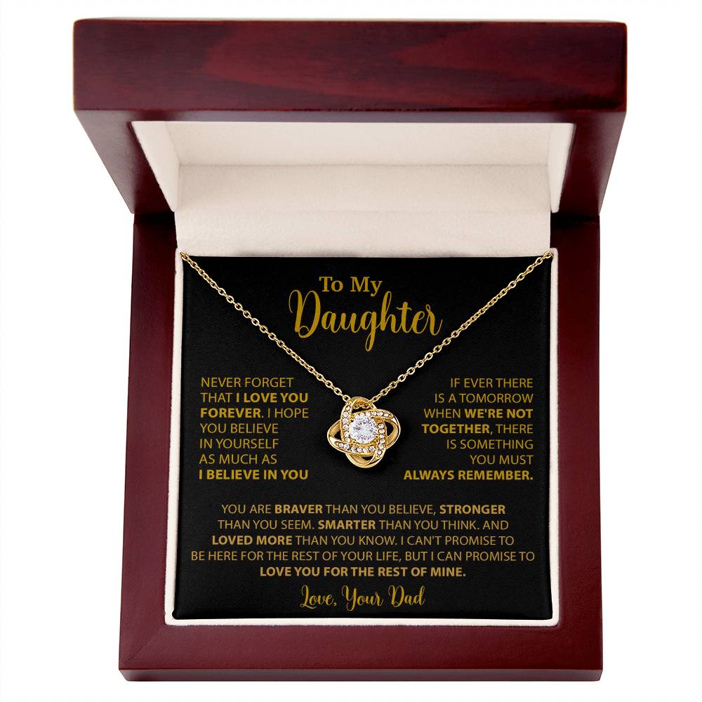 To My Daughter Necklace Gift for Daughter from Dad,Daughter Father Necklace 14_4_Gold