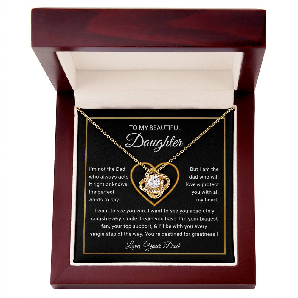 To My Daughter Necklace, Gift for Daughter from Dad, Father Daughter Necklace 9_6_Black