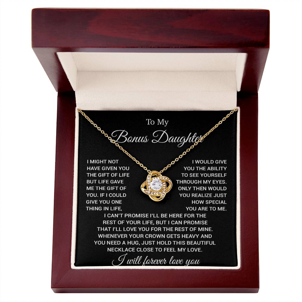 To My Bonus Daughter Necklace, Gift for Bonus Daughter, Step Daughter Birthday 23_11_Black