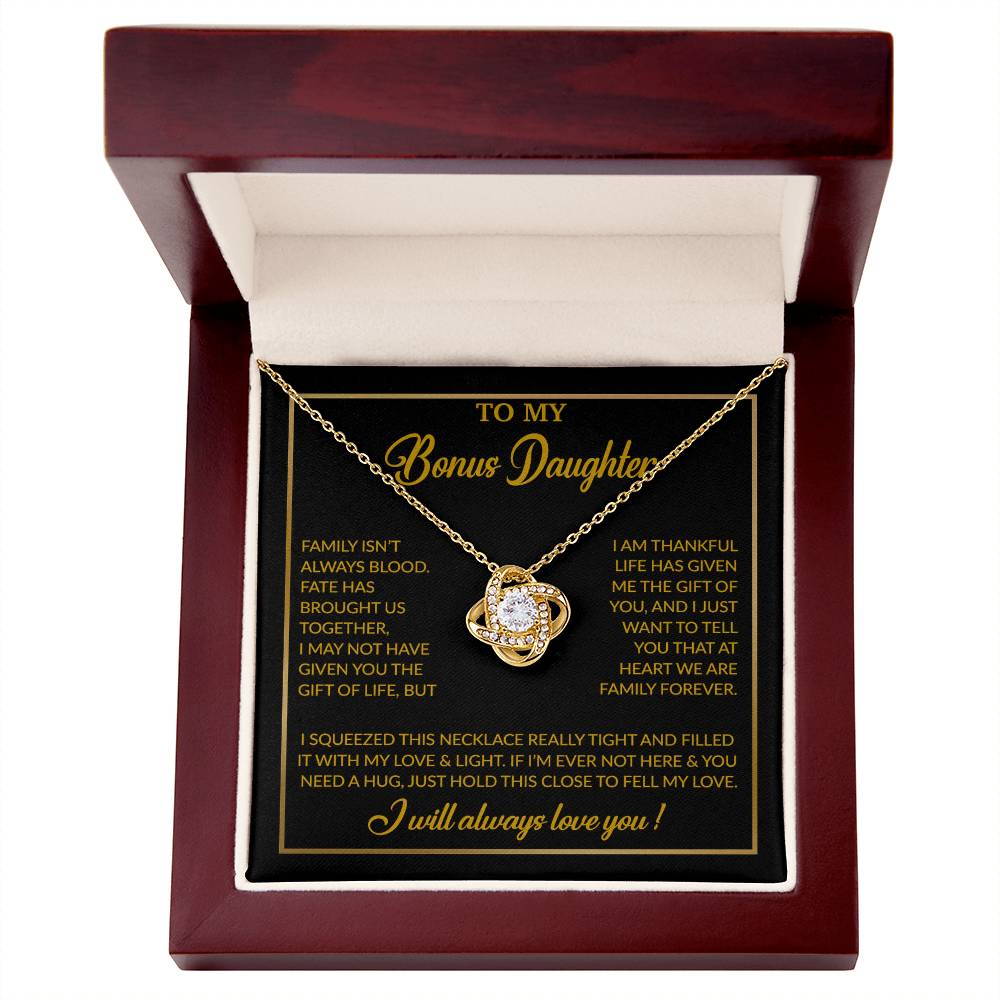 To My Bonus Daughter Necklace, Gift for Bonus Daughter, Step Daughter Birthday 3_12_Gold