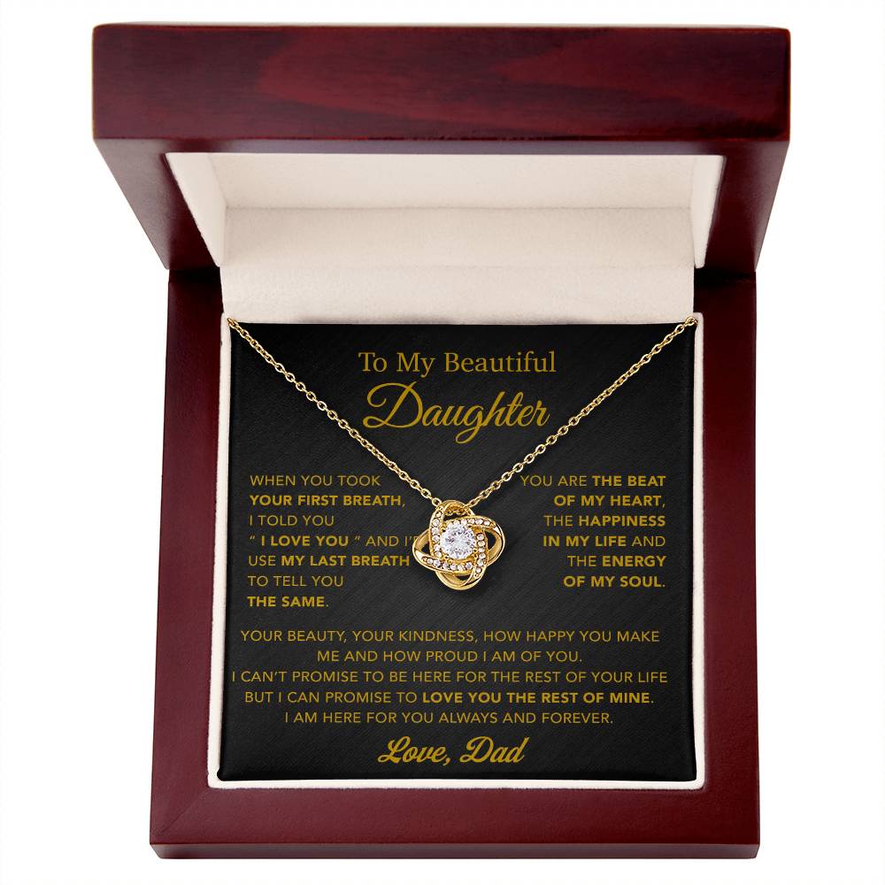 To My Daughter Necklace, Gift for Daughter from Dad, Father Daughter Necklace 10_4_Gold