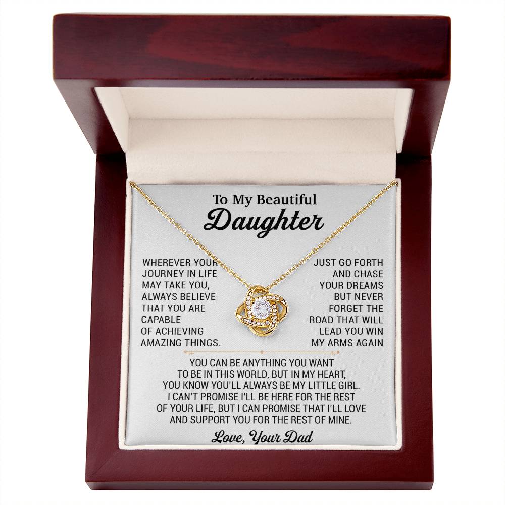 To My Daughter Necklace, Daughter Father Necklace, Daughter Gift From Dad 18_8_White