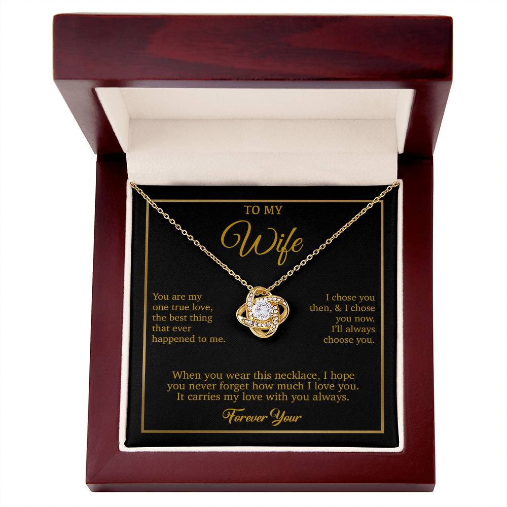 To My Wife Necklace, Gift For Wife, Anniversary Gift For Wife, Necklace For Wife 14_8_Gold