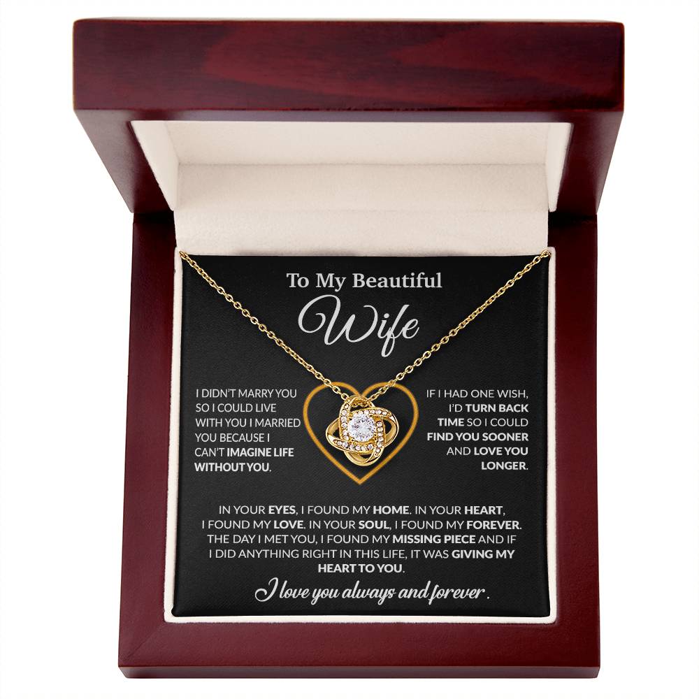 To My Wife Necklace, Wife Gift from Husband, Christmas Gift 8_12_Black