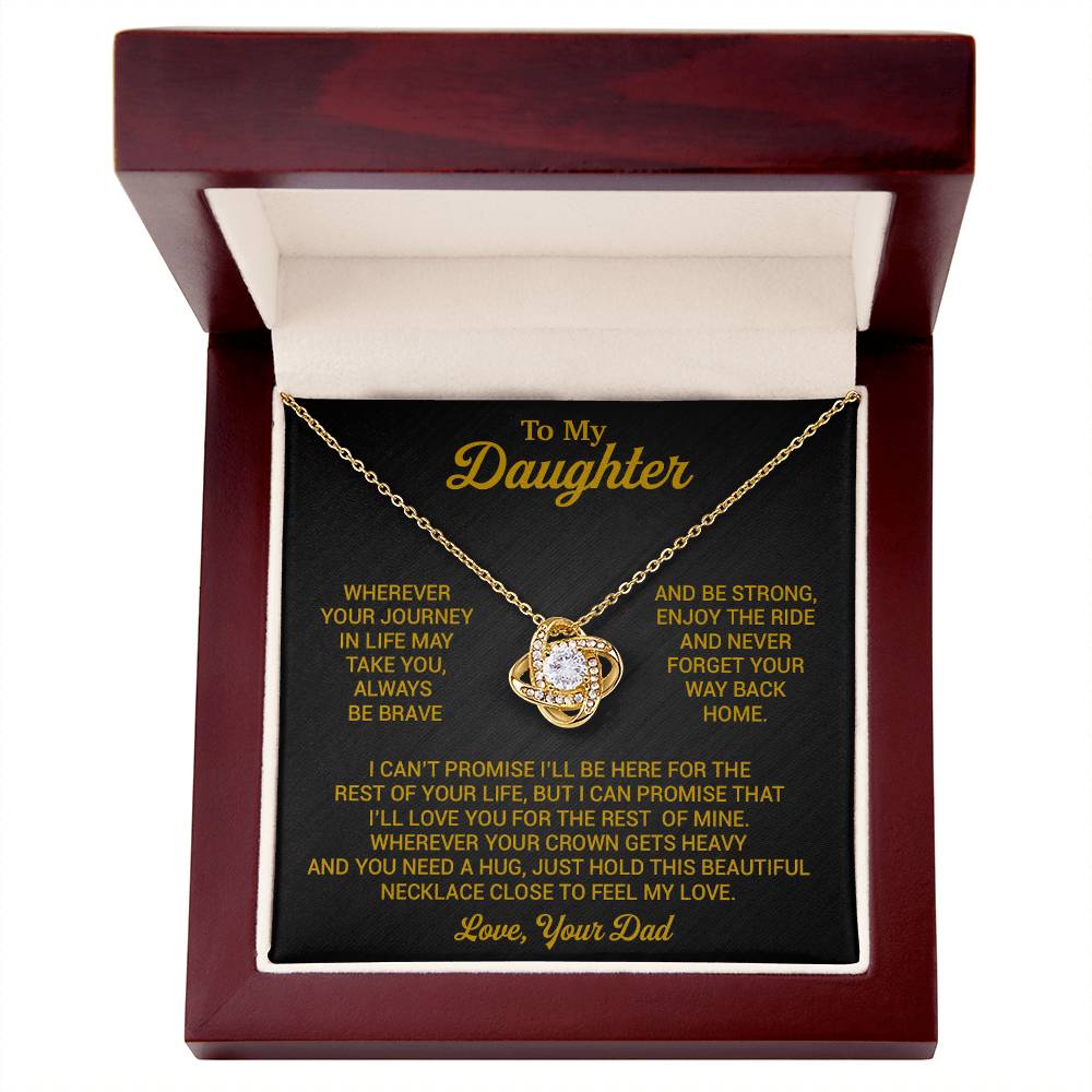 To My Daughter Necklace, Daughter Father Necklace, Daughter Gift From Dad 2_8_Gold