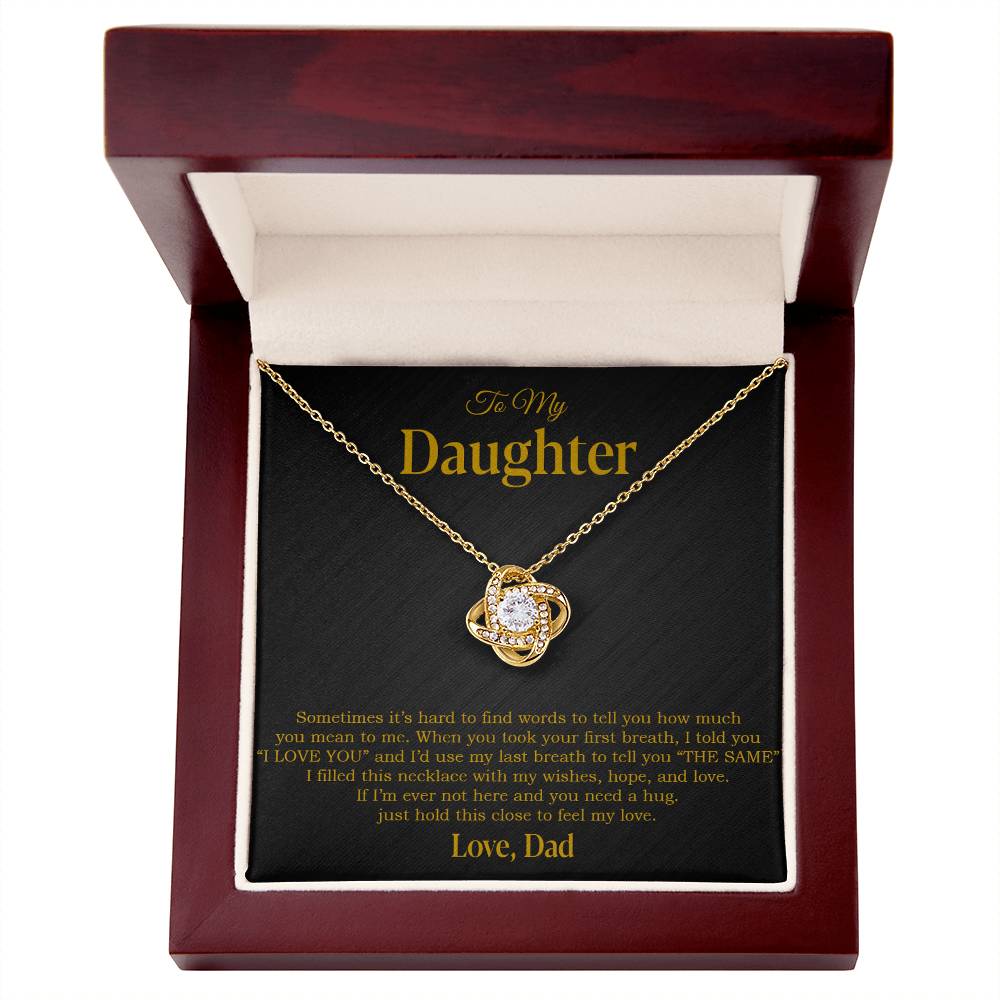 To My Daughter Necklace, Gift for Daughter from Dad, Father Daughter Necklace 14_4_Gold