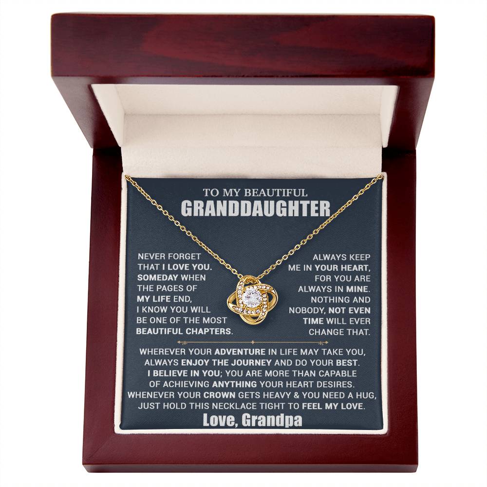 To My Granddaughter Necklace, Granddaughter Gift from Grandpa, Christmas Gift 10_10_Blue