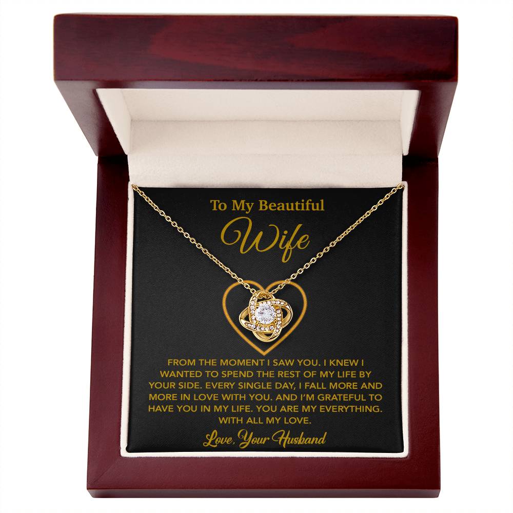 To My Wife Necklace, Gift For Wife, Anniversary Gift For Wife, Necklace For Wife 27_5_Gold