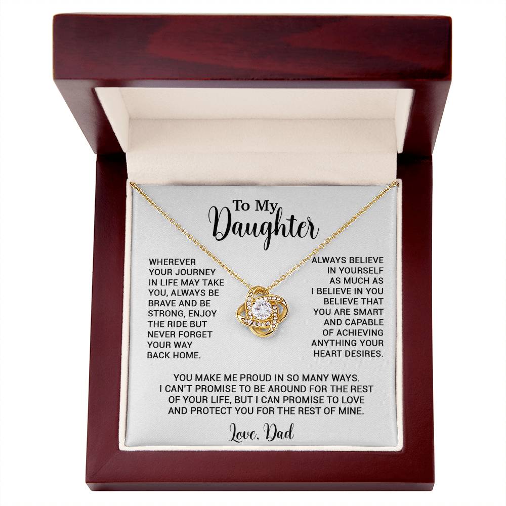 To My Daughter Necklace, Gift for Daughter from Dad, Father Daughter Necklace 3_6_White