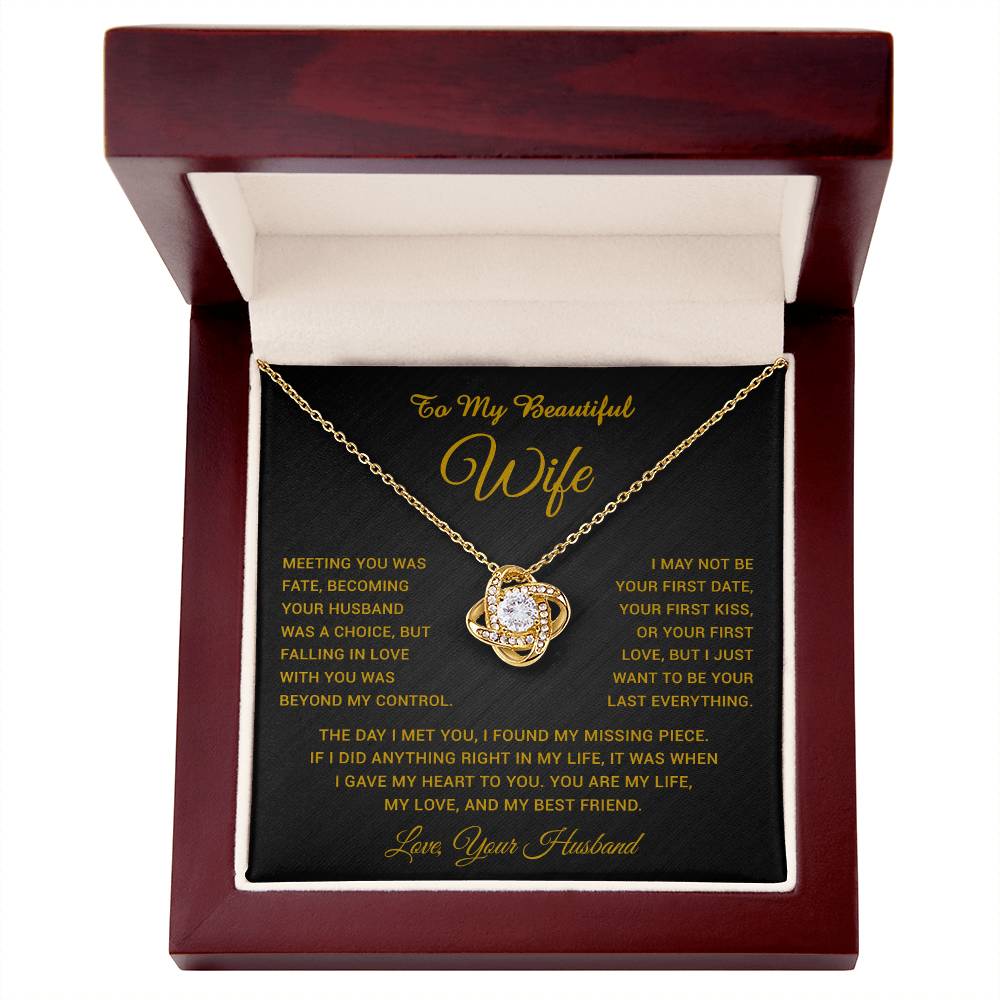 To My Wife Necklace, Gift For Wife, Anniversary Gift For Wife, Necklace For Wife 3_5_Gold