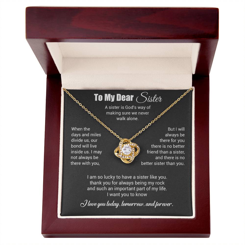 To My Sister Necklace, Brother to Sister, Birthday gift For Sister from Brother 3_4_Gray