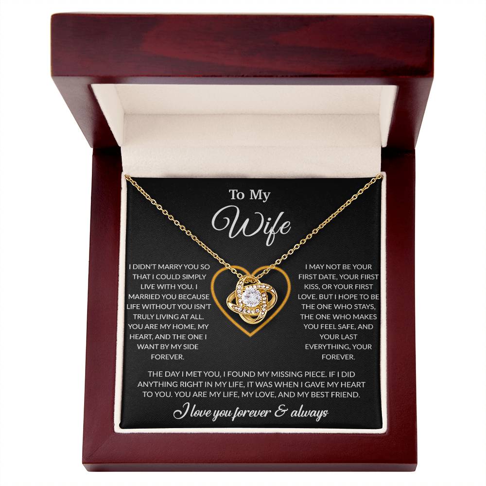 To My Wife Necklace, Gift For Wife, Anniversary Gift For Wife, Necklace For Wife 24_2_Black
