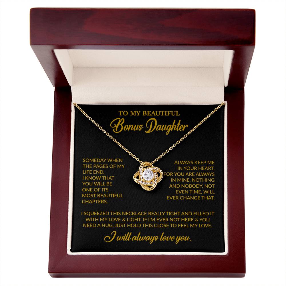 To My Bonus Daughter Necklace, Gift for Bonus Daughter, Step Daughter Birthday 25_11_Gold