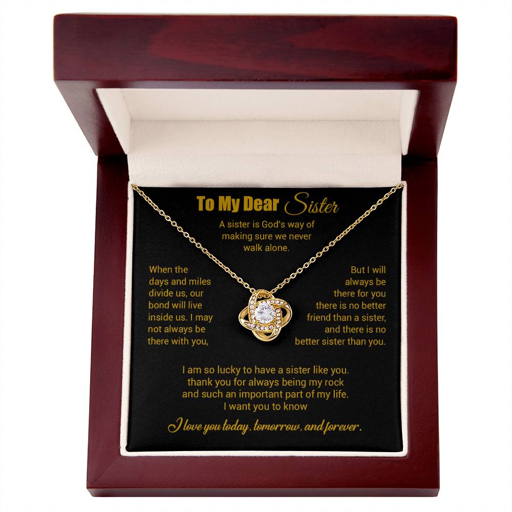 To My Sister Necklace, Brother to Sister, Birthday gift For Sister from Brother 3_4_Gold