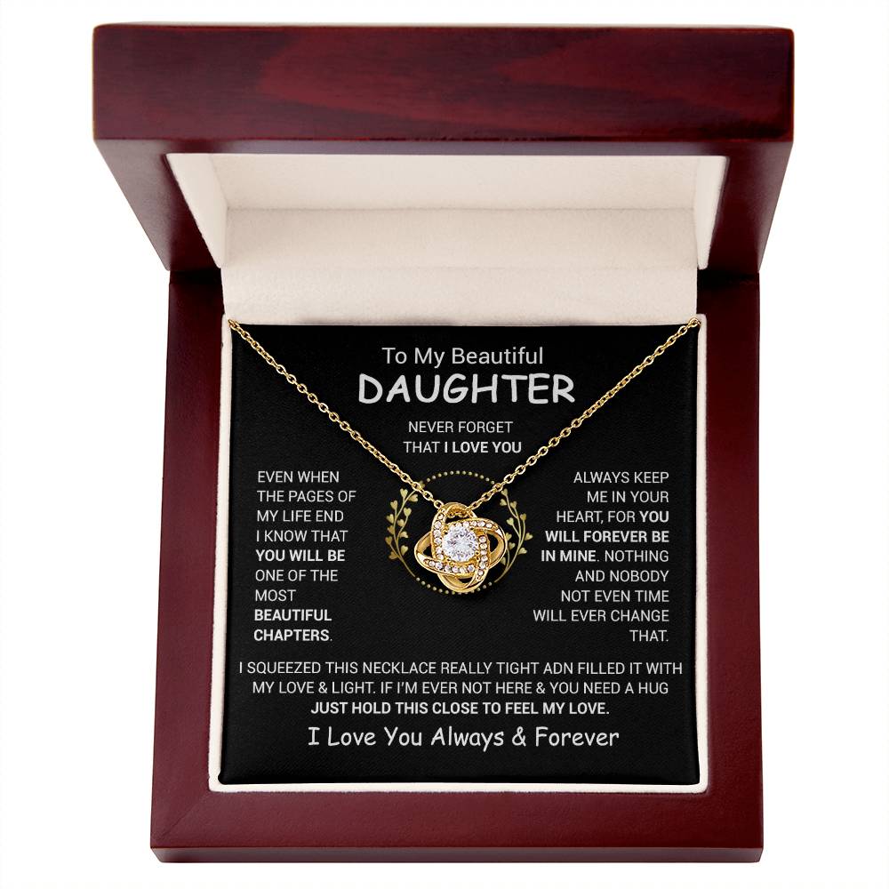 To My Daughter Necklace, Daughter Father Necklace, Daughter Gift From Dad, Mom 13_12_Black