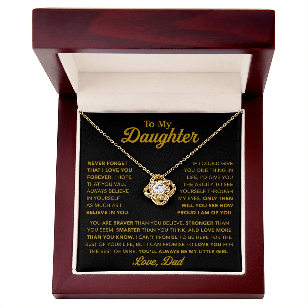 To My Daughter Necklace, Gift for Daughter from Dad, Father Daughter Necklace 21_1_Gold