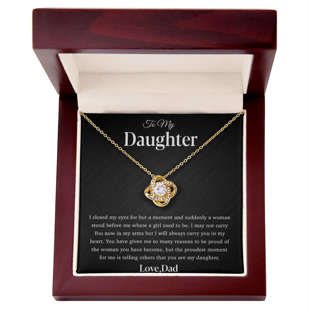 To My Daughter Necklace, Gift for Daughter from Dad, Father Daughter Necklace 28_4_Black