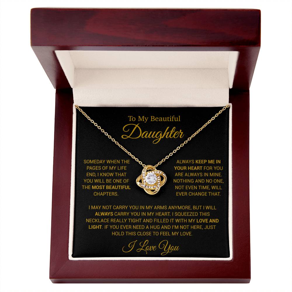 To My Daughter Necklace, Gift for Daughter from Dad, Daughter Father Necklace 14_12_Gold