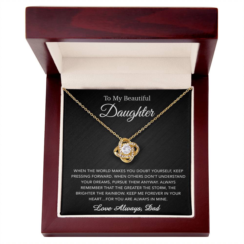 To My Daughter Necklace, Gift for Daughter from Dad, Father Daughter Necklace 20_5_Black