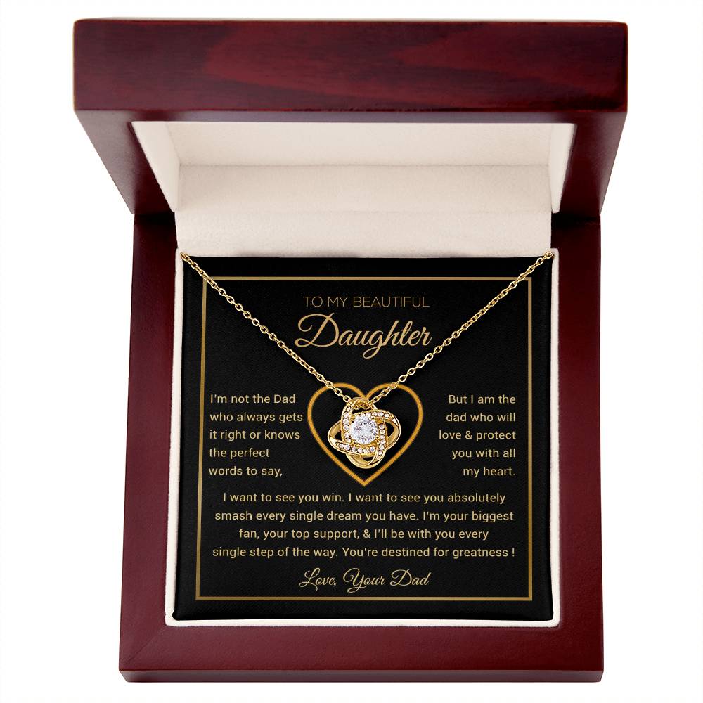 To My Daughter Necklace, Gift for Daughter from Dad, Father Daughter Necklace 9_6_Gold