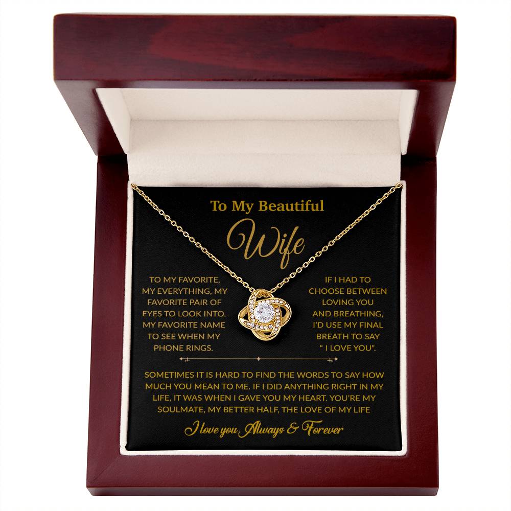 To My Wife Necklace, Gift For Wife, Anniversary Gift For Wife, Necklace For Wife 8_6_Gold