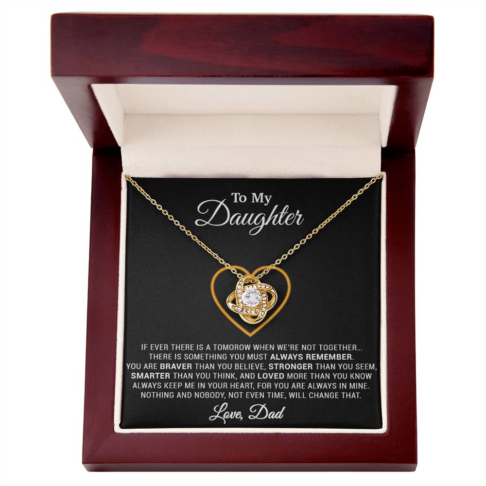 To My Daughter Necklace, Gift for Daughter from Dad, Father Daughter Necklace 12_12_Black