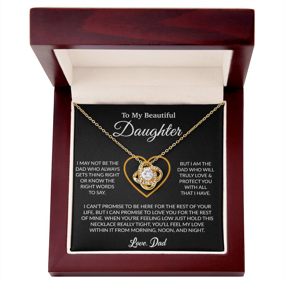 To My Daughter Necklace, Gift for Daughter from Dad, Father Daughter Necklace 13_6_Black