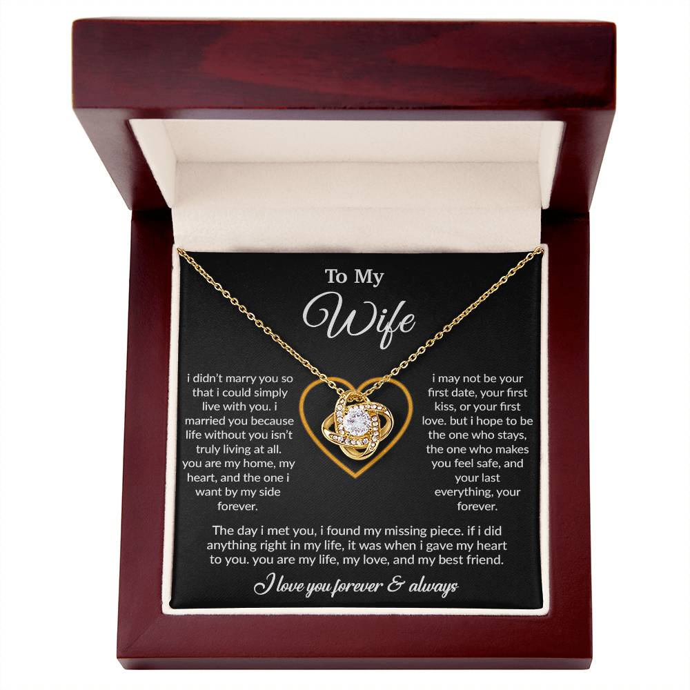 To My Wife Necklace, Gift For Wife, Anniversary Gift For Wife, Necklace For Wife 13_3_Black