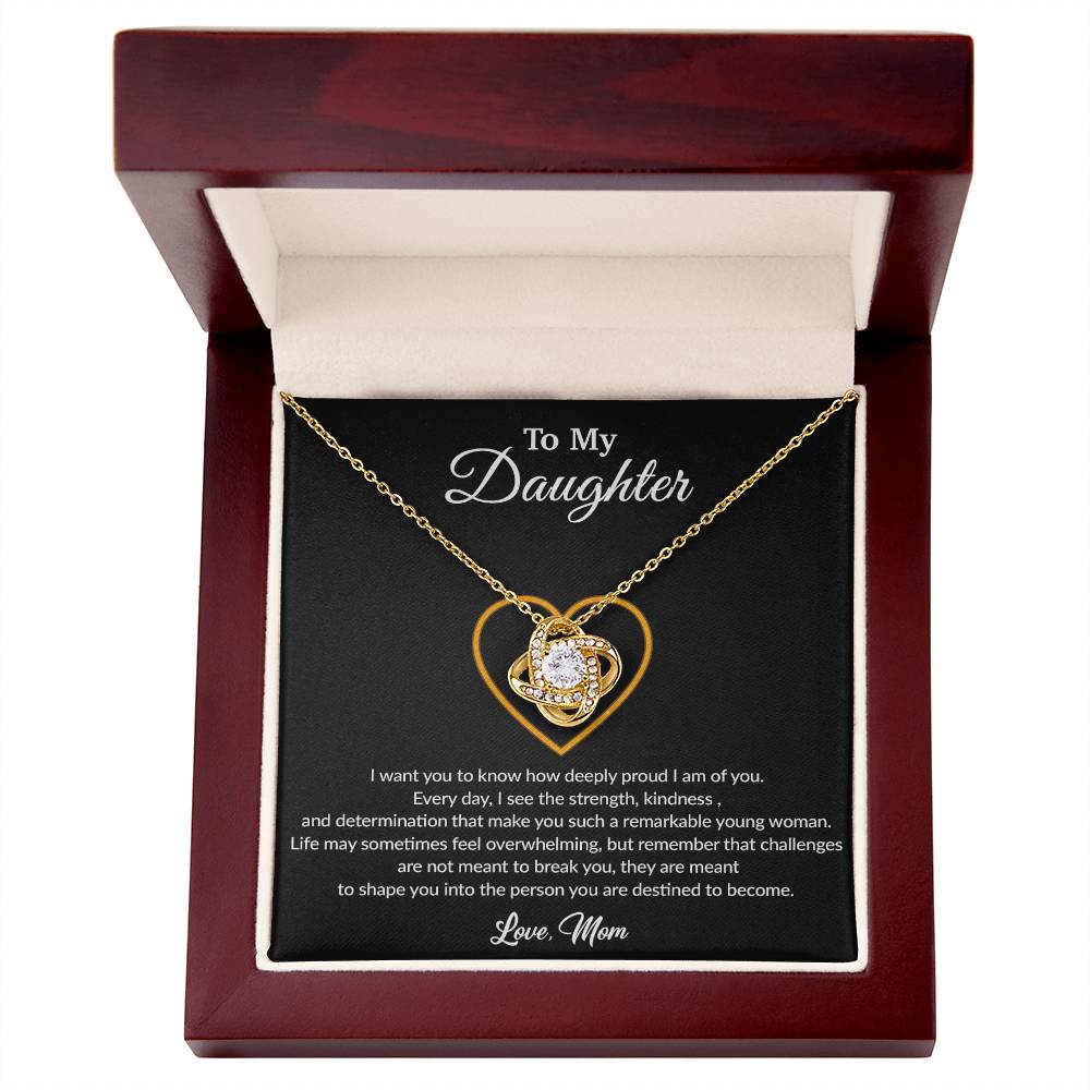 To My Daughter Necklace, Gift for Daughter from Dad, Father Daughter Necklace 10_8_Black