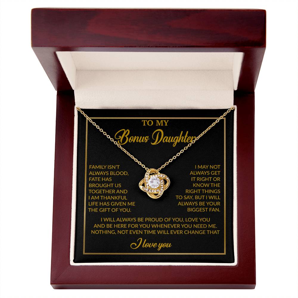 To My Bonus Daughter Necklace, Gift for Bonus Daughter, Step Daughter Birthday 18_4_Gold