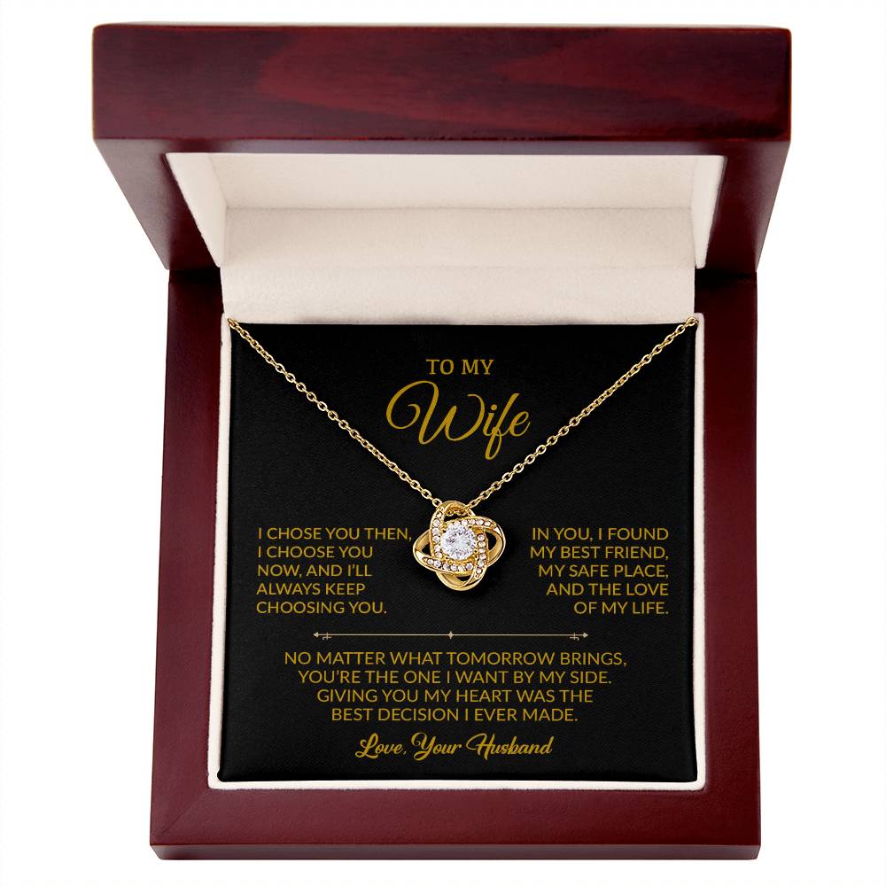 To My Wife Necklace, Gift For Wife, Anniversary Gift For Wife, Necklace For Wife 27_8_Gold