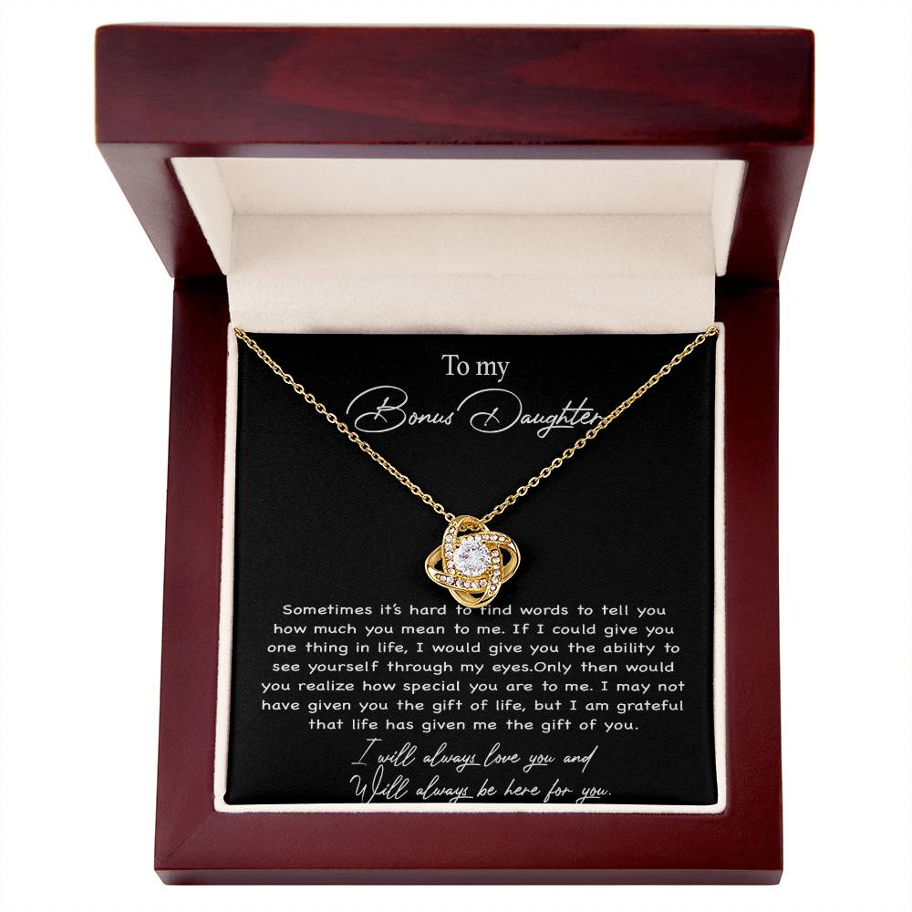 To my Bonus Daughter Necklace, Bonus Daughter, Step Daughter Gift 4-4_Black