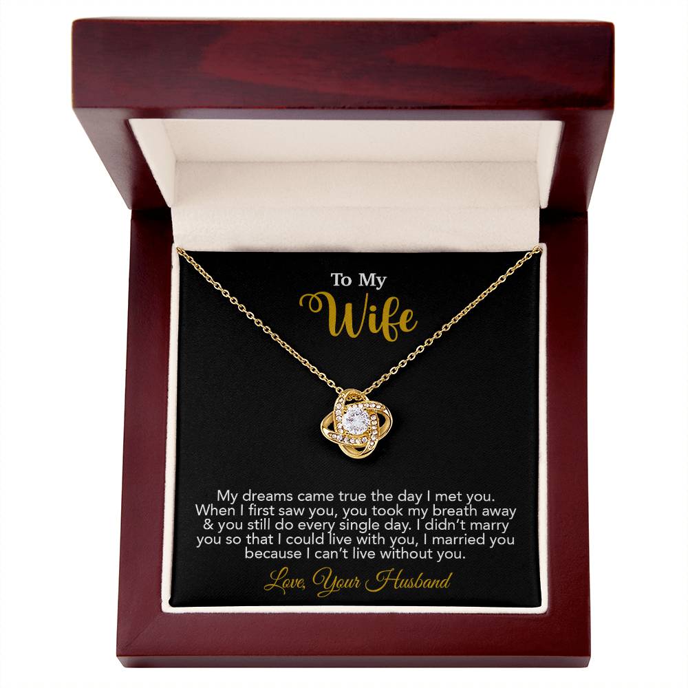 To My Wife Necklace, Wife Gift From Husband, Wife Husband Necklace, Christmas Gift 16_10_Gold