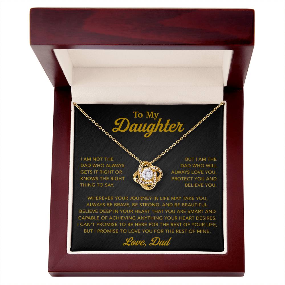 To My Daughter Necklace, Gift for Daughter from Dad, Father Daughter Necklace 13_6_Gold