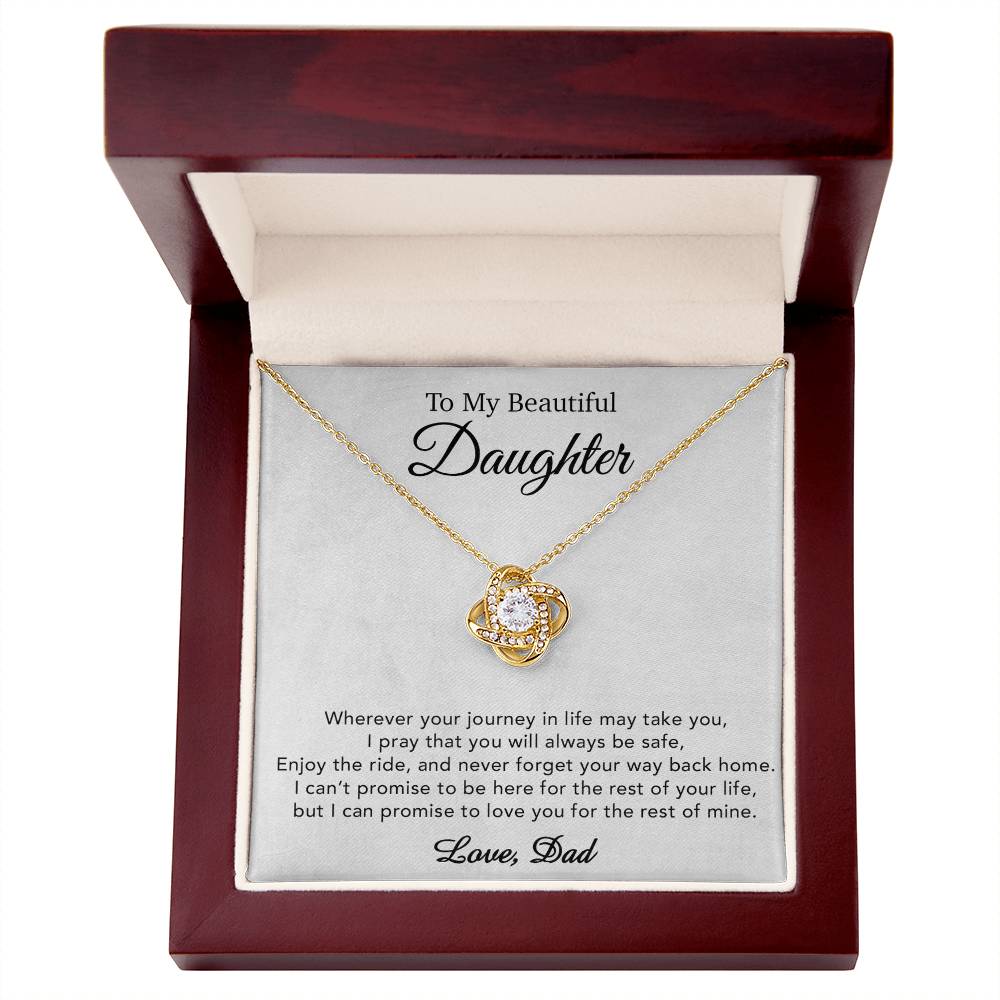 To My Daughter Necklace, Gift for Daughter from Dad, Father Daughter Necklace 21_5_White
