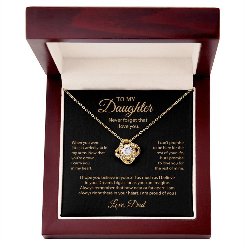 To My Daughter Necklace, Gift for Daughter from Dad, Father Daughter Necklace 9_6__1Gold