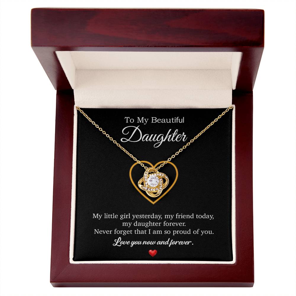To My Daughter Necklace, Gift For Daughter From Dad, Daughter Father Necklace 10_7_Black