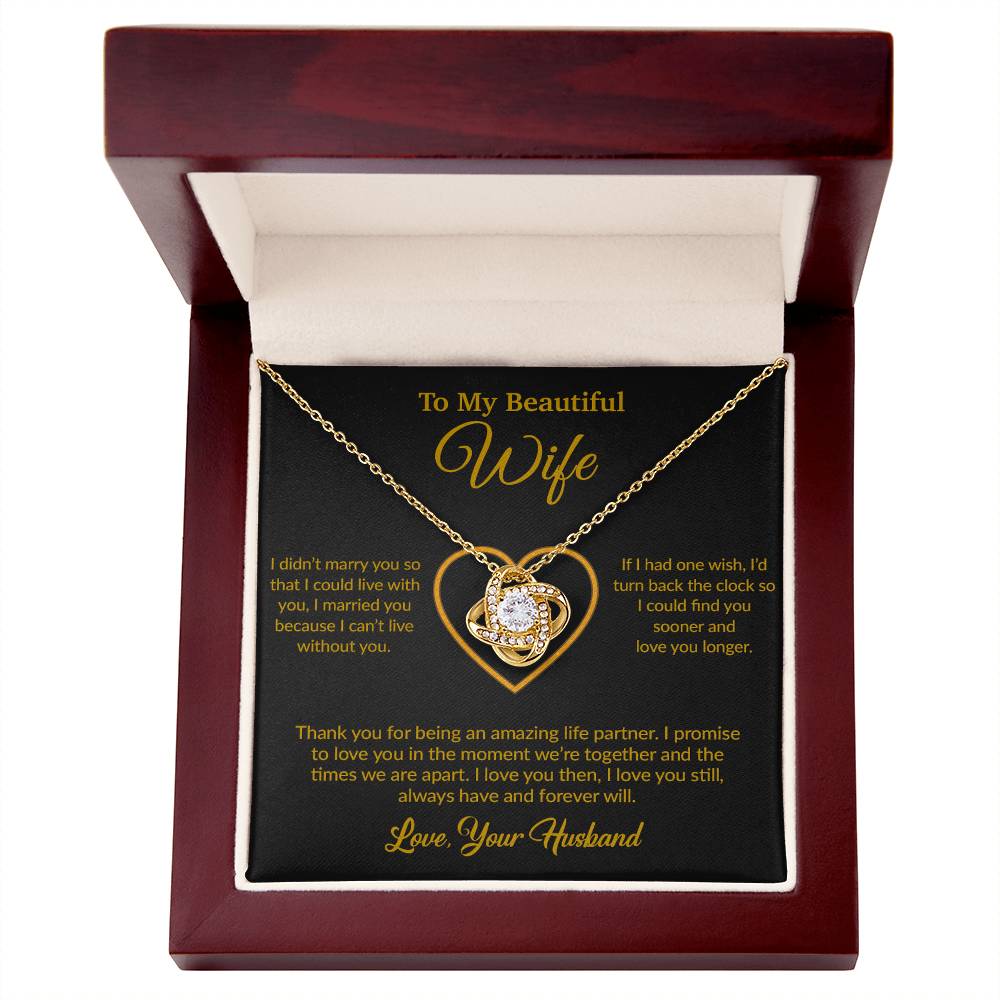 To My Wife Necklace, Gift For Wife, Anniversary Gift For Wife, Necklace For Wife 12_6_Gold