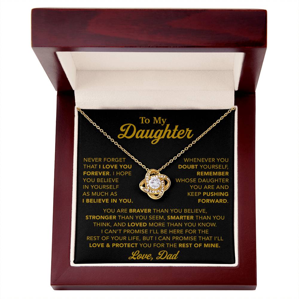 To My Daughter Necklace, Gift for Daughter from Dad, Father Daughter Necklace 15_11_Gold