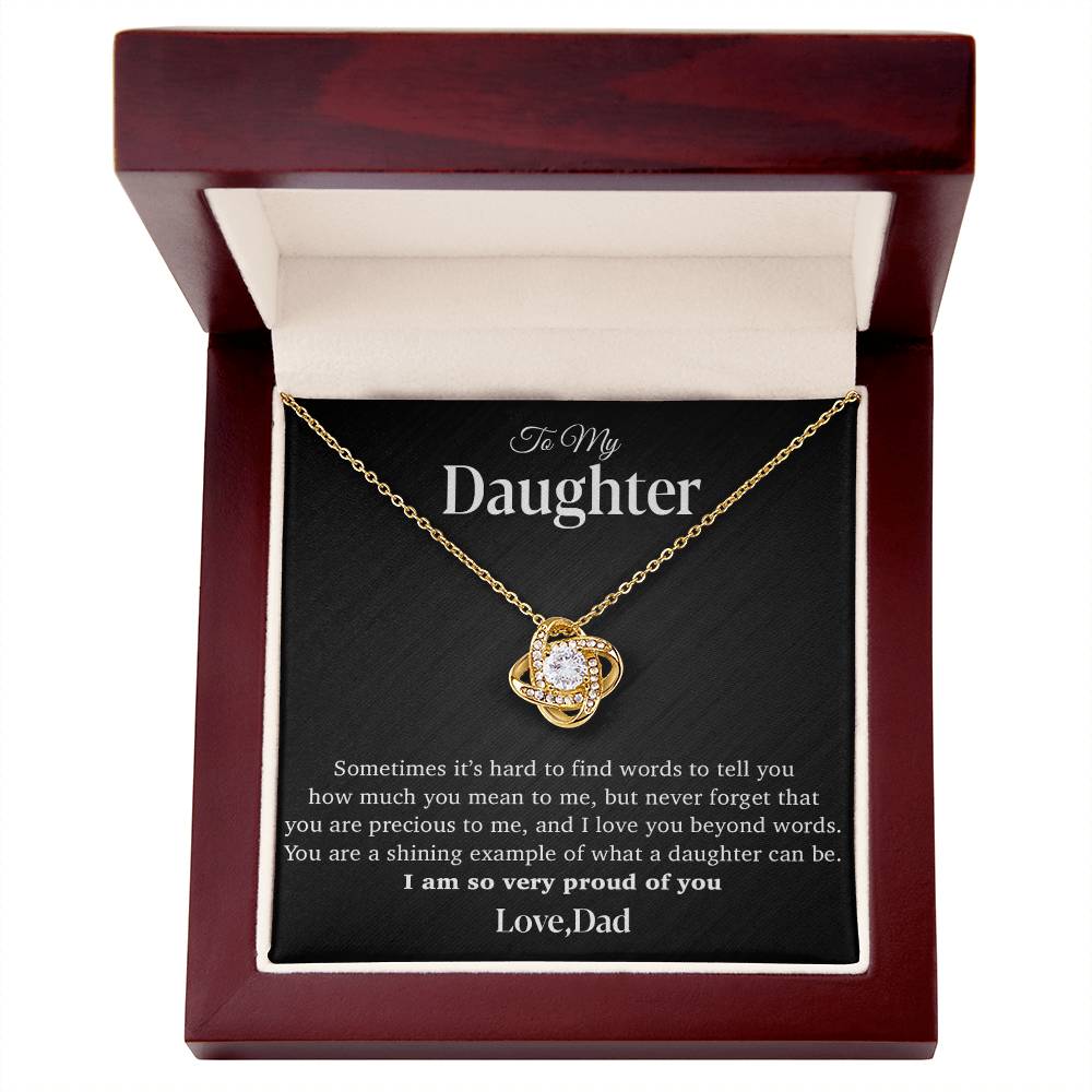 To My Daughter Necklace, Gift for Daughter from Dad, Father Daughter Necklace 12_4_Black