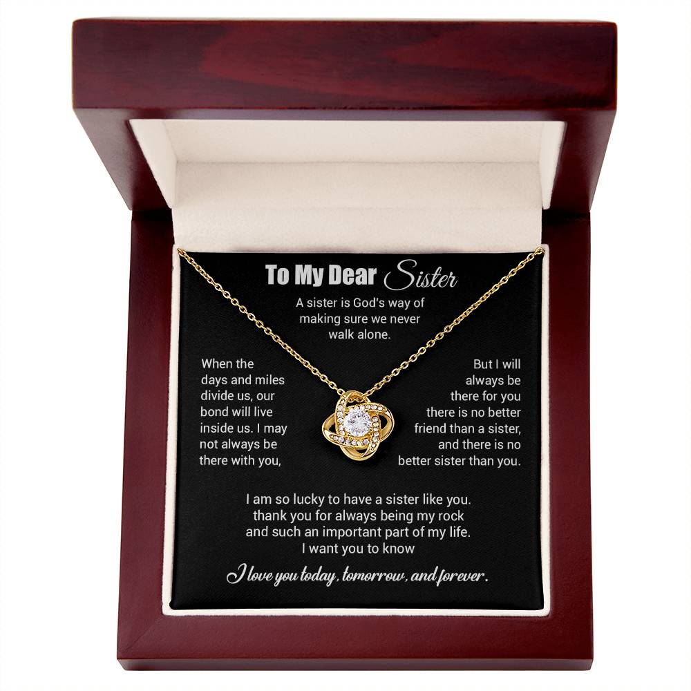 To My Sister Necklace, Brother to Sister, Birthday gift For Sister from Brother 3_4_Black